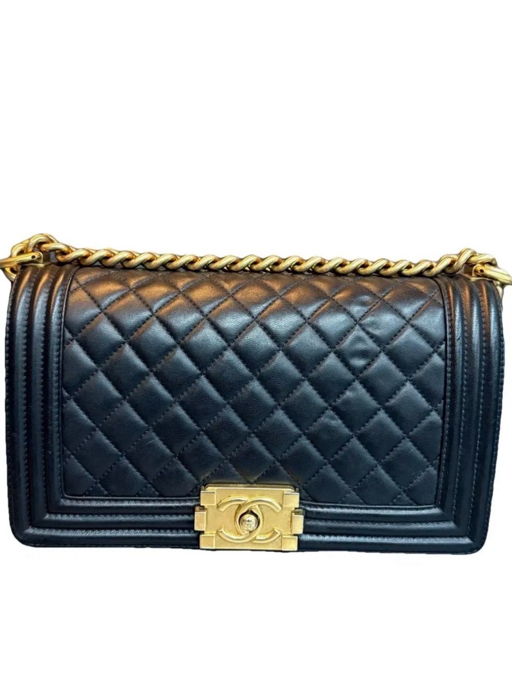 CHANEL Black Quilted Shoulder Bag with Gold Hardware - Great condition!